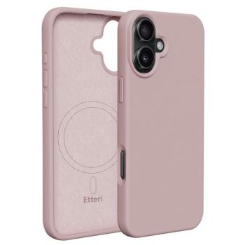 Etteri Silicone MagSafe-kompatibilis tok iPhone 16 - halvány rózsaszín kép