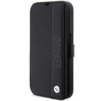 Etui BMW BMBKP14L22RDPK iPhone 14 Pro 6,1&quot; fekete könyvtok bőr texturált és csíkos bőrből kép
