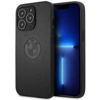 Etui BMW BMHCP13LREELK iPhone 13 Pro / 13 6.1&quot; fekete keménytok bőr dombornyomással kép