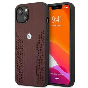 Etui BMW BMHCP13MRSPPR iPhone 13 6.1&quot; piros keménytok Bőr Curve perforált bőrből kép