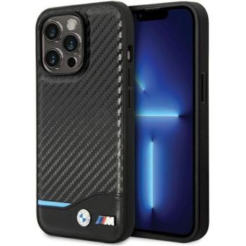 Etui BMW BMHCP13X22NBCK iPhone 13 Pro Max 6.7&quot; fekete bőr keménytok Carbon kép