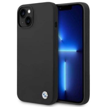 Etui BMW BMHCP14SSILBK iPhone 14 6.1&quot; fekete szilikon fém logó tok kép