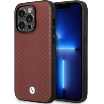 Etui BMW BMHCP14X22RFGR iPhone 14 Pro Max 6,7&quot; burgundi bőr gyémántmintás tok kép