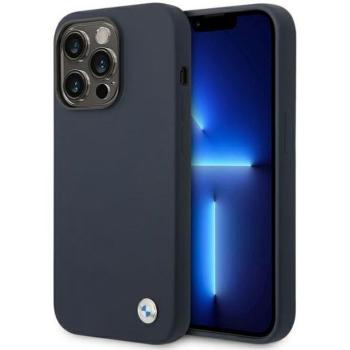 Etui BMW BMHMP14LSILNA iPhone 14 Pro 6,1&quot; tengerészkék szilikon fém logó MagSafe tok kép