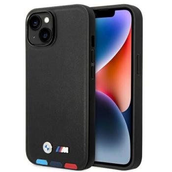 Etui BMW BMHMP14M22PTDK iPhone 14 Plus / 15 Plus 6,7&quot; fekete bőr bélyegző Tricolor Magsafe tok kép