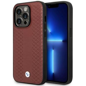 Etui BMW BMHMP14X22RFGR iPhone 14 Pro Max 6,7&quot; burgundi bőr gyémántmintás MagSafe MagSafe tok kép
