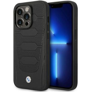 Etui BMW BMHMP14X22RPSK iPhone 14 Pro Max 6,7&quot; fekete bőrülés mintás MagSafe bőrülések tok kép