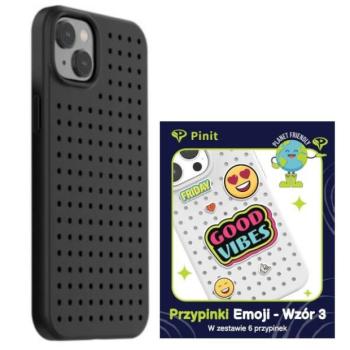 Etui Pinit Dynamic + Emoji Pin iPhone 14 Plus / 15 Plus 6.7&quot; fekete minta 3 tok kép