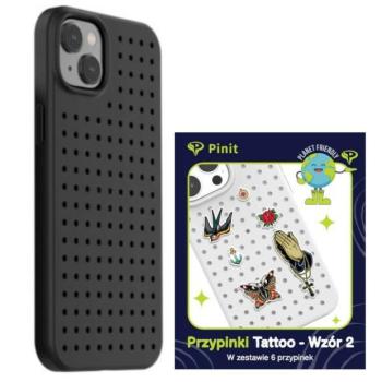 Etui Pinit Dynamic + Tattoo Pin iPhone 14 6.1&quot; fekete minta 2 tok kép