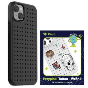 Etui Pinit Dynamic + Tattoo Pin iPhone 14 Plus / 15 Plus 6.7&quot; fekete minta 3 tok kép