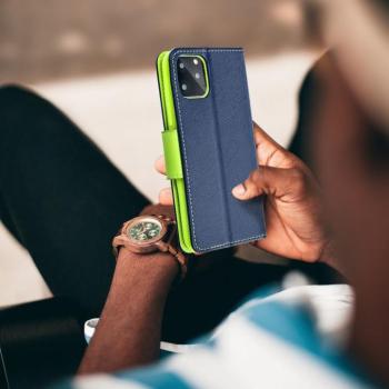 FANCY kinyitható tok Xiaomi Redmi Note 14 5G - tengerészkék-limezöld kép