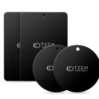Fém ellenlapka darab mágneses autós tartóhoz - Tech-Protect MetalPlate - 4 db/csomag - fekete kép