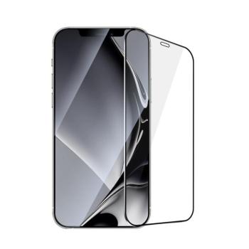 Fémszegélyes edzett üveg fekete szegéllyel iPhone 12 Pro Max kép