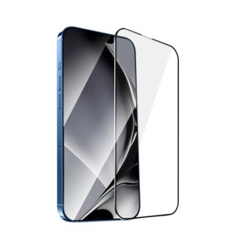 Fémszegélyes edzett üveg fekete szegéllyel iPhone 13 Pro Max/14 Plus kép