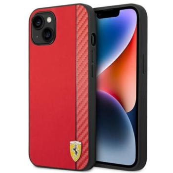 Ferrari Carbon Apple iPhone 14 Plus karbon hátlap tok, piros kép