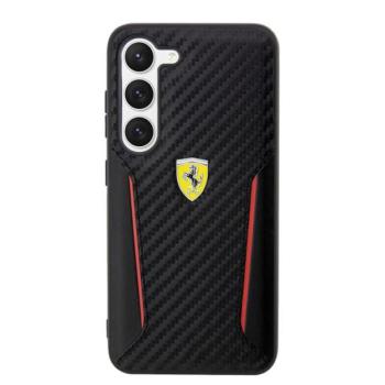Ferrari Carbon Contrast Edges Samsung Galaxy S23+ karbon hátlap tok, fekete kép