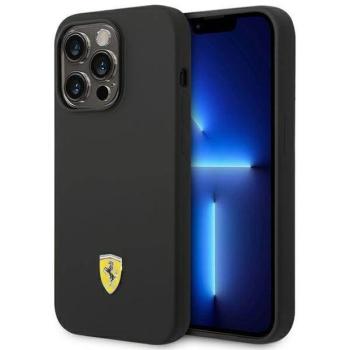 Ferrari FEHCP14LSIBBK iPhone 14 Pro 6,1&quot; fekete szilikon fém logós keménytok kép