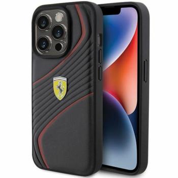 Ferrari FEHCP15LPTWK iPhone 15 Pro 6.1&quot; fekete keménytok Twist fém logó kép