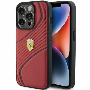 Ferrari FEHCP15LPTWR iPhone 15 Pro 6.1&quot; piros keménytok Twist fém logóval kép