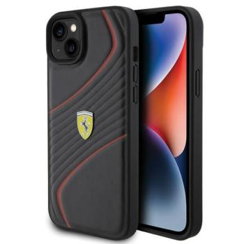 Ferrari FEHCP15MPTWK iPhone 15 Plus 6.7&quot; fekete keménytok Twist fém logóval kép