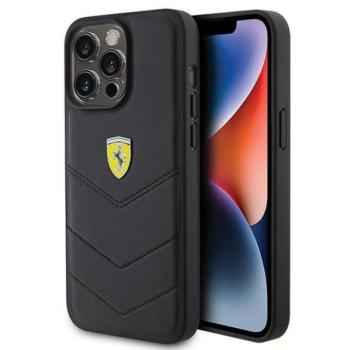 Ferrari FEHCP15XRDUK iPhone 15 Pro Max 6.7&quot; fekete keménytok steppelt fém logóval kép