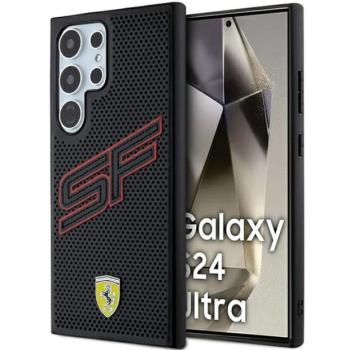 Ferrari FEHCS24LPINK Samsung S24 Ultra S928 fekete keménytok perforált kép