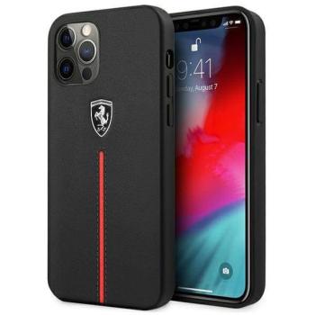Ferrari FEOMSHCP12LBK iPhone 12 Pro Max fekete Off Track bőr Nylon csíkos keménytok kép