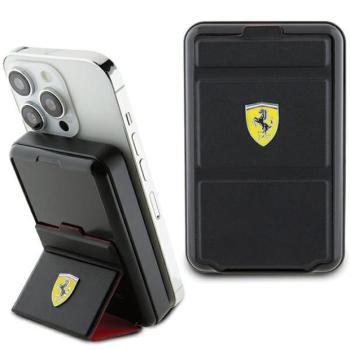 Ferrari FEPB10MSPLEK Metal Logo MagSafe kompatibilis powerbank 15W 10000mAh állvány funkcióval - fekete kép