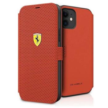 Ferrari FESPEFLBKP12SRE iPhone 12 mini 5,4&quot; piros On Track perforált könyvtok kép