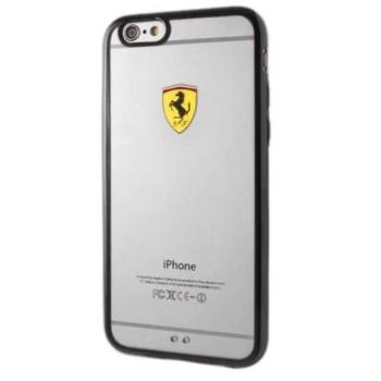 Ferrari keménytok FEHCP6BK iPhone 6/6S Racing Shield átlátszó fekete tok kép