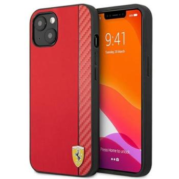 Ferrari On Track Apple iPhone 13 mini karbon hátlap tok, piros kép