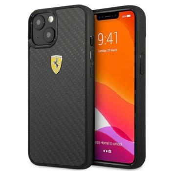 Ferrari On Track Real Carbon Apple iPhone 13 mini karbon hátlap tok, fekete kép