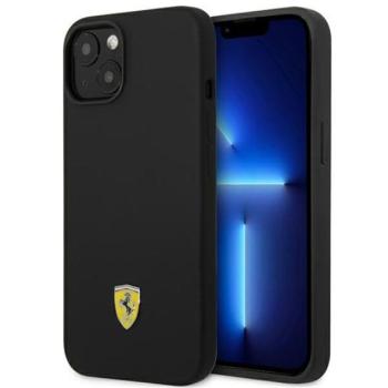 Ferrari Silicone Metal Apple iPhone 14 Plus hátlap tok, fekete kép