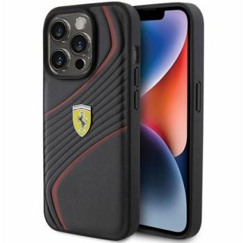 Ferrari Twist Metal Logo iPhone 15 Pro kemény hátlap tok, fekete FEHCP15LPTWK kép