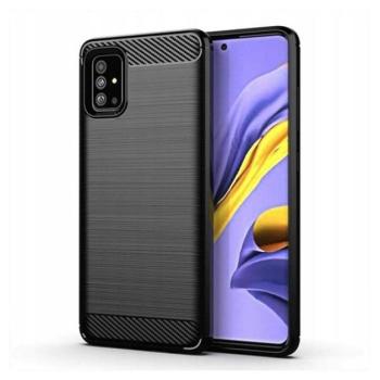 Forcell Carbon hátlap tok Samsung A716 Galaxy A71 5G, fekete kép