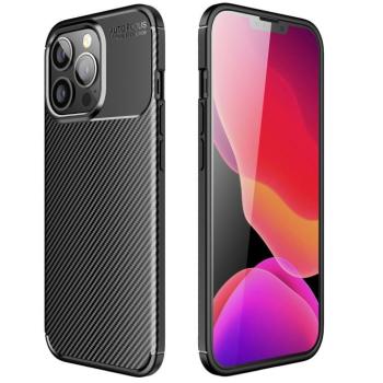 Forcell Carbon Premium Samsung Galaxy S25 Ultra szilikon tok, karbon mintás szilikon tok, fekete kép