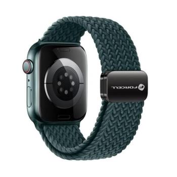 Forcell F-Design FA02 Apple Watch 42/44/45/49mm nylon mágneses szíj, sötétzöld kép
