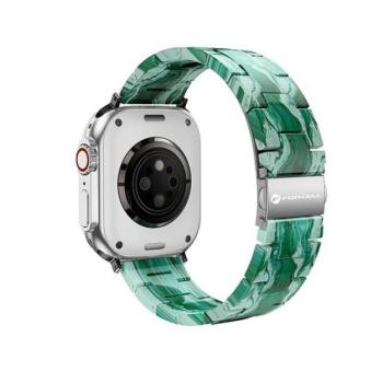 Forcell F-Design FA04 Apple Watch 42/44/45/49mm márvány mintás szíj, zöld kép