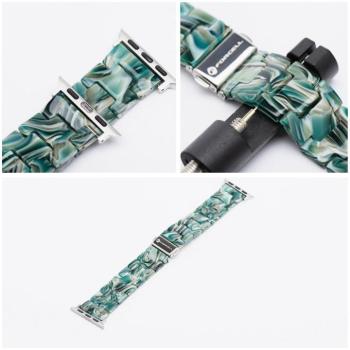 Forcell F-Design FA4 márványmintás csereszíj Apple Watch 42 / 44 / 45 / 49 mm - zöld kép
