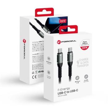 Forcell F-Energy C263 USB-C-USB-C töltő / adatkábel, QC4.0 PD 5A, 240W, 1,2m, fekete kép