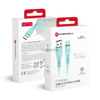 FORCELL F-ENERGY C341 kábel USB-A - Micro USB QC3.0 2,4A 18W szilikon 1 m kék kép