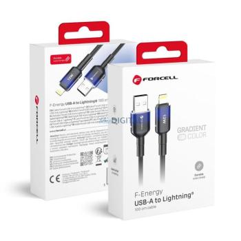 FORCELL F-ENERGY C353 kábel USB-A - Lightning 2,4A 12W Gradient 1 m fekete kép