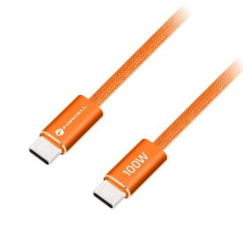 Forcell F-Energy CCFN23 USB-C-USB-C töltő-és adatkábel, QC4.0, PD 3A, 100W, 1,2m, narancs kép