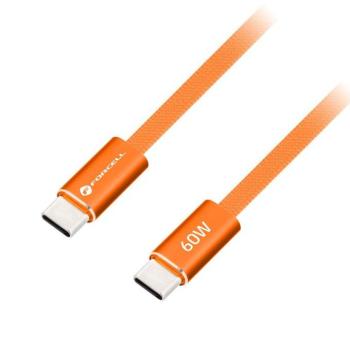 Forcell F-Energy CCFN23 USB-C-USB-C töltő-és adatkábel, QC4.0, PD 3A, 60W, 1,2m, narancs kép