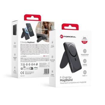 Forcell F-energy F10K2 MagSafe kompatibilis power bank / Power bank / külső akkumulátor, fekete (PD QC3.0 5A/20W/10 000 mAh) kép