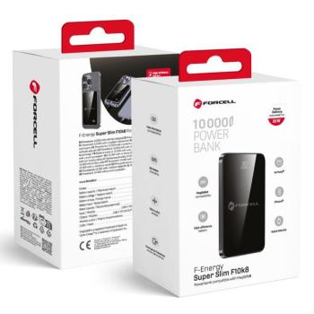 Forcell F-Energy F10K8 MagSafe kompatibilis powerbank / külső akkumulátor, 15W, 1000mAh, QC4.0, fekete kép