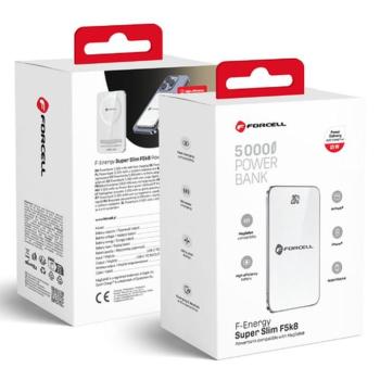Forcell F-Energy F5K8 MagSafe kompatibilis powerbank / külső akkumulátor, 15W, 5000mAh, QC4.0, fehér kép