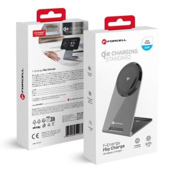Forcell F-Energy Flip Charge MagSafe kompatibilis vezeték nélküli töltő, ezüst kép