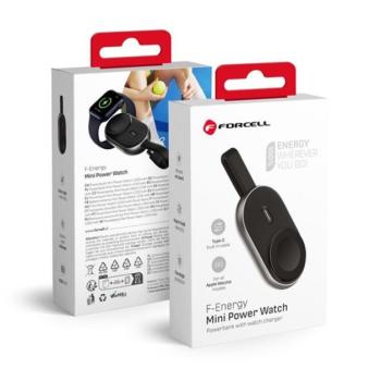 Forcell F-energy Mini Apple watch kompatibilis vezeték nélküli töltő / power bank, fekete (1A 2,5W/1200mAh) kép