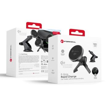 Forcell F-Grip Rapid Charge MagSafe-kompatibilis vezeték nélküli autós töltő Qi2 15W - fekete kép